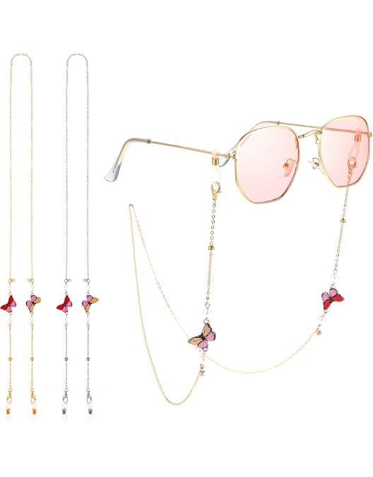 Chaîne Lunettes Femme étoile Lune - Cordon Réglable Cuivre Doré, Anti-perte, Pour Sport Et Quotidien