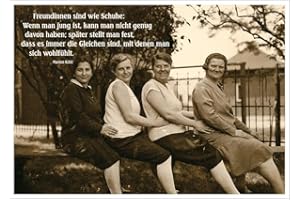 ‎GUTSCH VERLAG Lustige Vintage Postkarte für beste Freundinnen - Retro-Stil mit Spruch 'Freundinnen sind wie Schuhe' Geschenk für Geburtstag, Freundschaft & Zusammenhalt - Charmante Erinnerung an alte Zeiten.