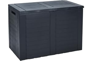 idooka Compact Parcel Box Outdoor 170L Anthracite - Waterproof Plastic Outdoor Storage Box for Small Patio, Balcony, Garden, Garage, Shed - Lockable Storage Boxes with Lids (Padlock Not Supplied)