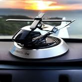 YOURKARTS.COM Solar Powered Car Perfume Diffuser/Dispenser | Helicopter Design, Auto Rotation Fan | For Car Dashboard with Pe