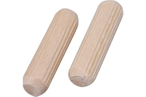 SKIR'CO (50 piezas) Tacos de madera 8 x 30 mm, tacos de madera ranurados, pasadores acanalados para muebles, tacos ranurados
