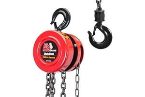 Torin Big Red TR9010 Polipasto Manual de Cadena de 1 tonelada, 2,5 m, Cadena Manual 2 Ganchos Resistentes, para maquinaria automotriz de almacén, Rojo