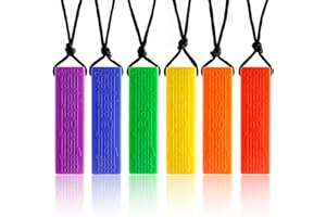 KEFU Collier a macher enfant tdah,6 pièces colliers à mâcher sensuels pour enfants et adultes souffrant de dentition, d'autisme et de TDAH(blocs)