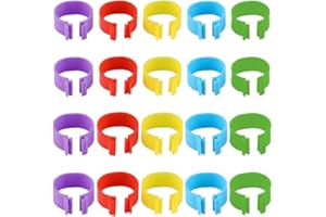 JchEnye 20 bagues d'identification en Plastique pour Poulets, adaptées aux volailles, Bandes d'identification Multicolores pour Poulets, Canards, Pigeons et Autres Petits Animaux