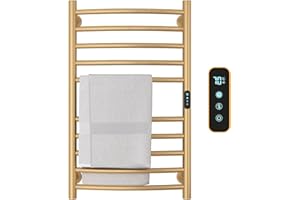 LNXGJJ Scaldasalviette Elettrico Oro Spazzolato WiFi Smart Portasciugamani Elettrico a Parete 450x720mm 135W Scaldasalviette Termoarredo Elettrico, Temperatura Regolabile 30-70℃, Temporizzazione 1-9 ore