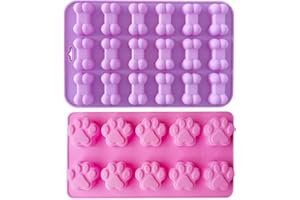 DHSBGWSX 1 molde de pata, 1 molde de hueso, molde de silicona, molde para cubitos de hielo, bandeja para cubitos de hielo con forma de animal