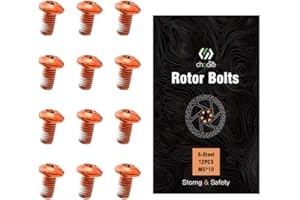 YAEOSNSI 12PCS Steel Rotor Bolts M5x10mm Brake Bicycle Disc Brake Rotor Bolts for Bike MTB Disc Bicycle and Spare Parts Ride