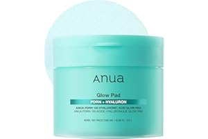 ANUA Pdrn 100 Hyaluronic Acid Glow Pad, Trattamento Viso Coreano Illuminante E Rimpolpante Per La Cura Quotidiana Della Pelle E La Preparazione Del Trucco (180 Ml, 60 Dischetti) blu