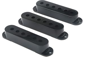 Unxuey Schwarze Tonabnehmer für E-Gitarre, 48/50/52 mm, Einzelspule, 6 Löcher, für Fender Stratocaster Strat ST, teile