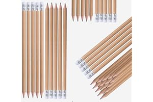 NIPORO Bleistifte, HB, 100 Stück, Holzbleistifte mit Radiergummi, Naturholz unlackiert, vorgespitzt, 19 cm Länge, Sparpack, Nachhaltig, pencil (Holz)