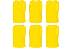 AUYAO Petos Futbol, 6Pcs Petos Futbol, Petos de Fútbol Niños, Chaleco de Entrenamiento de Malla Transpirable, Camisetas Deportivo para Balón de Fútbol Baloncesto