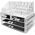 BOX PORTATRUCCO ORGANIZER PORTAGIOIE COSMETICI TRUCCO 4 CASSETTI IN ACRILICO