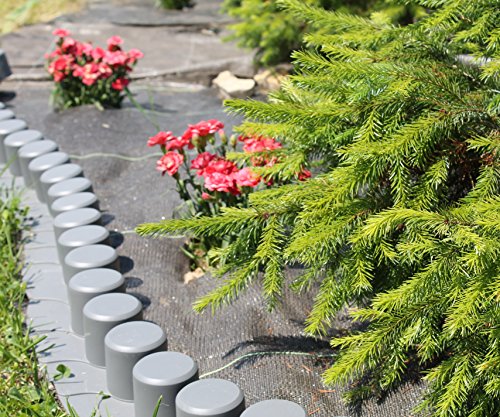 Prosperplast Baumarkt Gartenpalisade Beetumrandung mit Fahrspur, anthrazit 405 cm, grau, 56 x 13 x 24 cm, IPAL7-S443 - 2