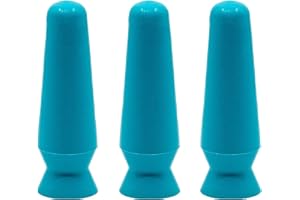 DMV Scleral Cup Large Contact Lens Handler - Inserts Scleral Contact Lenses and Prosthetic Eyes (Ventless) - Pack of 3 Light Blue