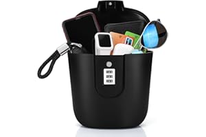 Ohok Tragbare Anti-Diebstahl Schlossbox, Tragbare Sicherheit Schlosstasche Mobiler Reisesafe & Strandsafe mit Zahlen Schloss für den Strand Camping Reisen Sport Einkaufen (Schwarz)