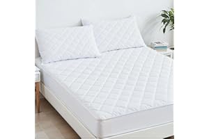 ZOUK Quilted Mattress Protector Double Bed, Hypoallergenic Extra Deep Double Mattress Protector (137X190+30cm)