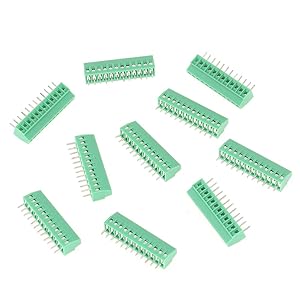 10 Pcs Screw Terminal Block Connector 12 Pin 2.54mm Pitch PCB Universal Screw Terminal Block Connector Green