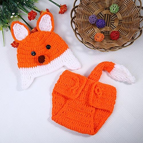 Newborn Photography Prop, Baby Costume 0-6 months, Boy Girl Photo Shoot Sets (Fox)