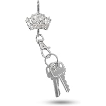 JCBIZ Retractable Key Chain With Hook - 60CM Stretch Key Ring Holder, Zinc Alloy, Anti-Lose Design (Silver)