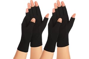Zexhoor 2 Paar Arthritis Kompressionshandschuhe für Damen und Herren, Karpaltunnelschmerzlinderung, fingerlos für Tippen und tägliche Arbeit