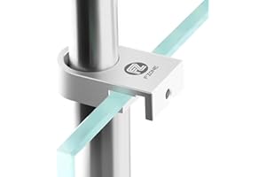 FZONE Mini morsetto di fissaggio per acquario, supporto in lega di alluminio per acquari senza montatura, fissare tubi dell'acqua con slot per schede anti-trabocco per tubi di ingresso e uscita