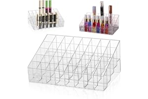 SPEACOUR Kosmetik Organizer, Transparente Make Up Organizer, 40 Plätze Kosmetikhalter, Acryl Lippenstift Halter, Kosmetischer Ständer, Acryl Organizer, Leere Lippenbox für Schmuck, Nagellack