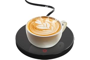FANGEHONG Intelligenter Tassenwärmer Heizplatte Auto-Aus, Kaffeetassenwärmer, Elektrisch Beheizter Untersetzer Bis zu 55℃, Elektrischer Getränkewärmer für Schreibtisch Zuhause Büro (Schwarz)