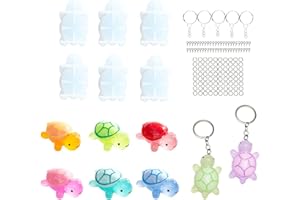 YRIHJIXQ 6pezzi Stampo per Tartaruga Stampi per Resina Epossidica Stampo per Candele Ciondolo Portachiavi