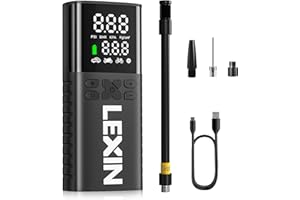 LEXIN P4 Elektrische Luftpumpe, Akku Kompressor 4000mAh, Tragbare Luftpumpe Fahrrad 150 PSI (10,3 Bar), Luftkompressor für Fa