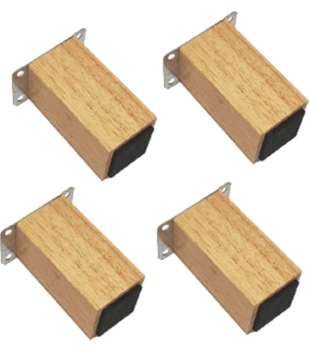 Lot De 4 Pieds De Meubles Coniques En Bois Massif - Pour