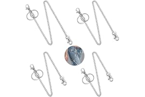 Dasyusuo 4Pcs Cadena de Pantalones Hip Hop Cadenas de Jeans Cadena de Pantalón de Metal con Diferentes Tamaños 52/48/40/32cm（Plata）