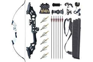 Monleap Archery 51" Takedown Recurve Bogen und Pfeile Set für Erwachsene Rechtshänder Langbogen Kit Metall Riser für Anfänger Schießübungen
