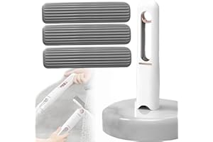 CLYQUE Mini Portable Hand Free Squeeze Mop, Mini Fregona Portatil, con 3 Cabezales de Esponja, Fregona AutoEscurrible, con Compresión Automática del Agua, Muy Absorbente, para la Limpieza de Hogar