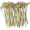 Deera 5Inch Bamboo Knot Sticks Cocktail Skewers - Ideal for Spearing Fruit, Olives, Or Candies - Perfect for Parties and Events - Pack of 50 -(Brown)