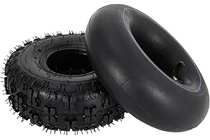 4.10/3.50-4 Tyre and Tube,RUTU Sack Truck Wheels 260X85 mm Replacement Pneumatic Tyres for Garden Trolly Trolley Wheelbarrow