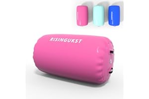 RISINGUKST Air Gymnastics Track Tumbling Mat Inflatable, 6.6ft 10ft 13ft 16ft 20ft Training Mats 4/8 Inch Thickness, Air Roller Air Barrel