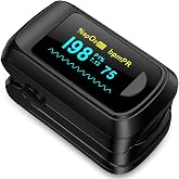 Healthtree JKS50B Pulsiox&iacute;metro de Dedo, Oximetro dedo con PI | Quick Read 5-8s SpO2 and Heart Rate, Large OLED Screen, for H