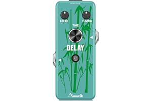 Amuzik Pedal analógico de retraso para guitarra con efectos de retraso, efecto vintage con carcasa de metal