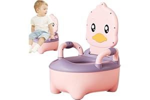 LINGJIONG Vasino per bambini, sedile WC per bambini, vasino da allenamento per bambini, cartone animato WC per bambini con bracciolo e base antiscivolo, vasino riutilizzabile per bambini