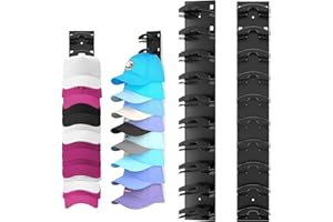 FULHANY 2 StüCke Selbst Kleberer Hutregal - Cap Halterung Wand - MüTzenhalter - Cap Halter - Kein Bohrer BenöTigte Hut -Rack FüR 20 HüTe FüR Garderobe/TüR/Wandc