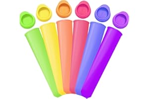 AITVSFAO Ice Lolly Moulds, 6 Pack Popsicle Moulds Silicone Lolly Moulds with Lids, Food Grade Ice Cream Moulds Popsicle Maker Safe for Kids, Homemade Non-BPA Ice Pop Moulds Reusable