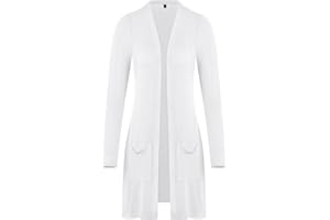 Totatuit Cárdigan Largo Ligero para Mujer Chaqueta de Punto Elegante para Primavera y Verano Rebeca Frente Abierto Informal Suelto de Manga Larga