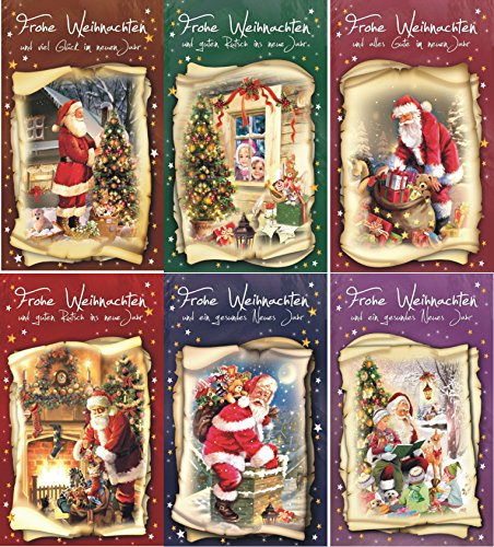 Preisvergleich Produktbild Weihnachtskarten 100 Stück mit Weihnachtsmotiven Glückwunschkarten Weihnachten 22-6670