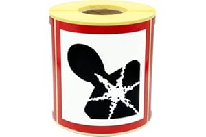 MD Labels GHS 08 Hazardous Goods Labels 100 x 100 mm Pack of 500 GHS Stickers for Hazardous Substances Labelling