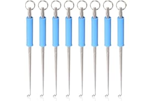 QUESUC Attrezzo per la rimozione veloce degli ami da pesca 8 Pezzi Pesca Slamatura amo da pesca Estrattore gancio portatile Forniture per la pesca in Acciaio Inox Disaccoppiatore Estrattore Slamatore Amo