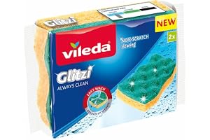 Vileda Glitzi Always Clean 2 självhäftande svampar, gul