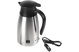 KIMISS AUTO Car Heating Kettle 12/24V Water Heater Bottle 1000ML 304 Stainless Steel Electric Mug Kettle for Van Travel Camping Lorry Truck, Food-grade Silicone and Antirustfor lkw wasserkocher24 volt wasse