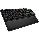 Logitech G 513 Mechanical Gamer Keyboard with Wrist Rest, RGB Lighting, Touch Switches GX Brown, Aluminium Alloy 5052, Custom