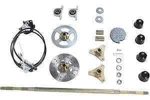 ‎SXHLSELLER Sxhlseller 74CM Go Kart Hinterachs Montage Kit, Metall Live Achsensatz mit Brems Komponenten und Kette für ATV Quads