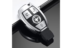 HooRLZ M-ercedes Benz Schlüsselhülle, Silikon Schlüssel Cover für Benz A B C E G S R Class GLA GLC GLE GLS SL SLK TPU Schlüsselhülle, 3-Tasten Autoschlüssel Hülle M-ercedes - Silber
